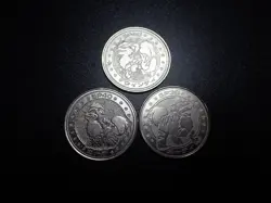 Pokemon Card Meiji Promo Battle Coin Silver x3 Arcanine Growlithe #5689 PLAY - Image 1