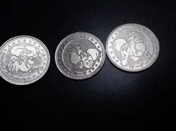 Pokemon Card Meiji Promo Battle Coin Silver x3 Arcanine Growlithe #5689 PLAY - Image 4