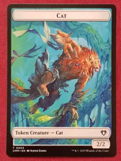 Magic The Gathering COMMANDER MASTERS CMM CAT 005 SPIRIT token card MTG - Image 1