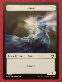 Magic The Gathering COMMANDER MASTERS CMM CAT 005 SPIRIT token card MTG - Image 2