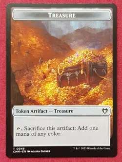 Magic The Gathering COMMANDER MASTERS CMM CAT 005 TREASURE token card MTG - Image 2