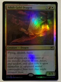 Adult Gold Dragon Adventures in the Forgotten Realms Foil - MTG RARE - Image 1