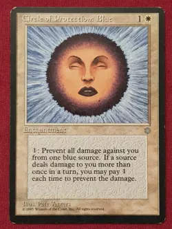Magic The Gathering ICE AGE CIRCLE OF PROTECTION BLUE white card MTG - Image 1