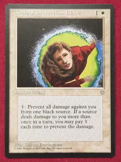 Magic The Gathering ICE AGE CIRCLE OF PROTECTION BLACK white card MTG - Image 1