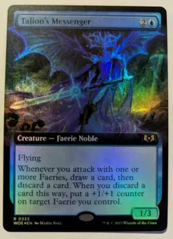 Talion's Messenger (Extended Art) Wilds of Eldraine Foil - MTG RARE - Image 1