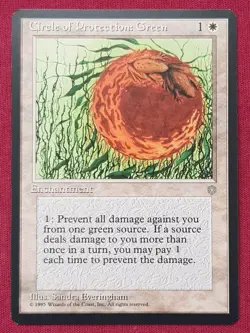 Magic The Gathering ICE AGE CIRCLE OF PROTECTION GREEN white card MTG - Image 1