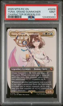 PSA 9 - 2025 MTG Final Fantasy Yuna Grand Summoner Character Borderless - Image 1