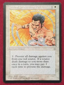 Magic The Gathering ICE AGE CIRCLE OF PROTECTION RED white card MTG - Image 1