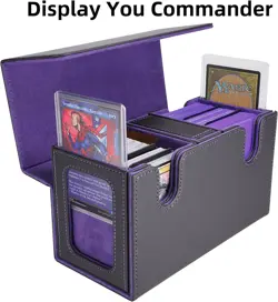 MTG Commander Card Storage Box - Fits 200 Double Sleeved Cards,3-In-1Card Deck C - Image 2
