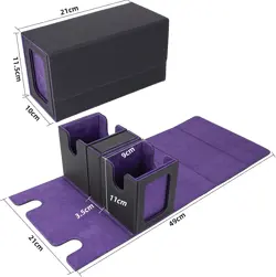 MTG Commander Card Storage Box - Fits 200 Double Sleeved Cards,3-In-1Card Deck C - Image 4