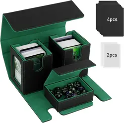 MTG Deck Box, Commander Deck Case Fits 200+ Double-Sleeved Cards, Magnetic Leath - Image 1