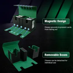 MTG Deck Box, Commander Deck Case Fits 200+ Double-Sleeved Cards, Magnetic Leath - Image 5