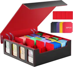 MTG Deck Box for 3000+ Trading Cards, Trading Card Storage Box with 20 Colorful - Image 1
