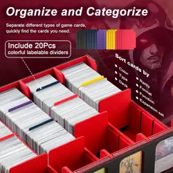 MTG Deck Box for 3000+ Trading Cards, Trading Card Storage Box with 20 Colorful - Image 5