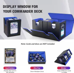 MTG Commander Deck Box, Fits 220+ Double-Sleeved Cards,With 4 Dividers & 2 Comma - Image 4