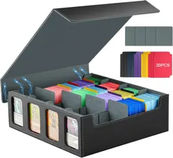 MTG Deck Box for 3000+ Trading Cards, Trading Card Storage Box with 20 Colorful - Image 1