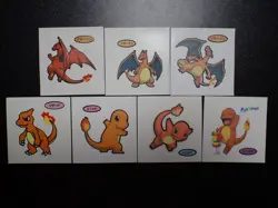 Pokemon Card Daiichi Bread Promo Sticker Charizard Evolutions x7 SET #4995 - Image 1