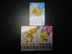 Pokemon Music Musical Note Card 2015 x3 Pikachu Pichu Raichu #3563 - Image 1