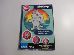 Machop PokeTrivia Burger King Pokemon Card NM - Image 1