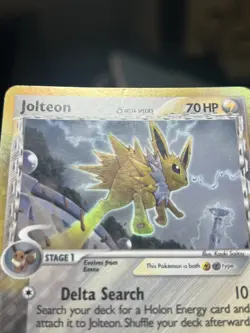 Jolteon 7/113 Pokemon TCG Holo Rare EX Delta Species Card (Moderate Play) MP - Image 2