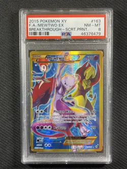 Pokemon Cards PSA 8 NM-MT Mewtow Gx Breakthrough Full Art XY 2015 163/162 - Image 1