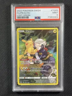 Pokemon Cards PSA 9 Mint Pikachu Full Art Lost Origin Swsh 2022 TG05/TG30 - Image 1