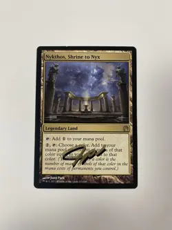 Magic: The Gathering Nykthos Shrine to Nyx Theros Set Shadow Signed LP - Image 1
