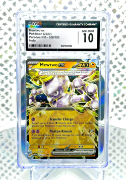 CGC 10 Mewtwo EX 058/182 Paradox Rift Full Art Double Rare Pokemon Card - Image 1