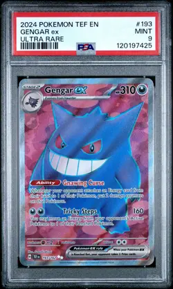 2024 POKEMON TEF EN-TEMPORAL FORCES ULTRA RARE #193 GENGAR EX PSA 9 - Image 1