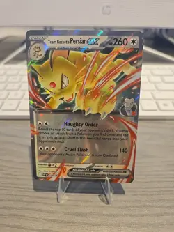 Team Rocket’s Persian ex SVP 218 Destined Rivals Black Star Promo Pokemon TCG - Image 1
