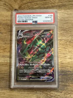 GRADED PSA 10 2022 Pokemon JPN.SWSH FA/RaYquaza VMax VStar Universe #108 - Image 1