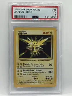 1999 Pokemon Game Zapdos-holo Psa 5 - Image 1