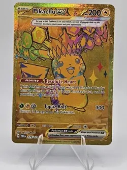Pokemon TCG Pikachu ex 179/131 Sv: Prismatic Evolutions Gold Holo - Image 1