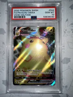 2020 Pokemon SWSH FA/Pikachu VMAX Vivid Voltage #44 - PSA 10 - Image 1