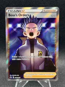 Pokemon Boss's Orders SWSH251 Black Star Promo Full Art Trainer Holo - Image 1