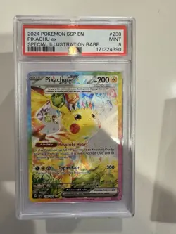 Pokemon SSP Surging Sparks Pikachu EX Special Illustration Rare 238 PSA Mint 9 - Image 1