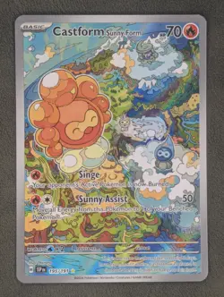 Castform Sunny Form 195/191 Pokemon TCG Illustration Rare Surging Sparks NM - Image 1