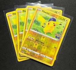 x4 Pikachu 028/078 Reverse Holo Pokemon 2022 Pokemon GO NM/M - Playset - Image 1