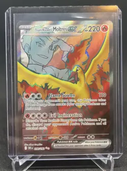 Pokemon Team Rocket's Moltres ex Full Art 208/182 DRI Destined Rivals NM - Image 1