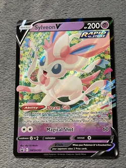 Sylveon V SWSH202 Full Art Black Star Promo Pokemon Card Sword Shield - Image 1