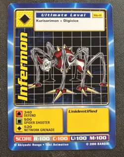Series 1 Digimon Infermon near MINT classic card - Image 1