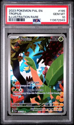 2023 POKEMON PAL EN-PALDEA EVOLVED ILLUSTRATION RARE #195 TROPIUS PSA 10 - Image 1