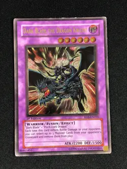 YUGIOH DARK BLADE THE DRAGON KNIGHT RDS-EN035 1ST ULTIMATE PLAYED/EDGE WEAR - Image 1