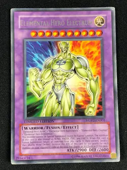 YUGIOH ELEMENTAL HERO ELECTRUM MDP2-EN001 RARE (MP) - Image 1