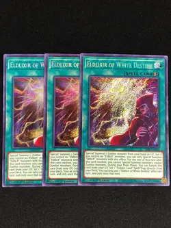 YUGIOH ELDLIXIR OF WHITE DESTINY SESL-EN030 1ST SECRET X3 - Image 1