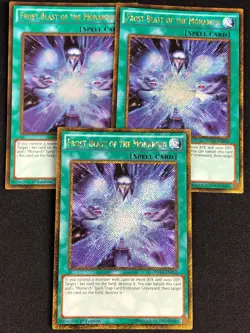 YUGIOH FROST BLAST OF THE MONARCH PGL3-EN012 1ST GOLD X3 NM - Image 1
