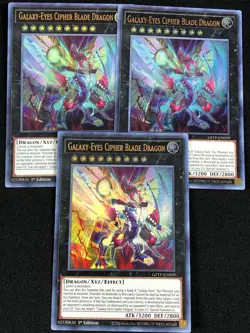 YUGIOH GALAXY-EYES CIPHER BLADE DRAGON GFTP-EN059 1ST ULTRA X3 (NM) - Image 1
