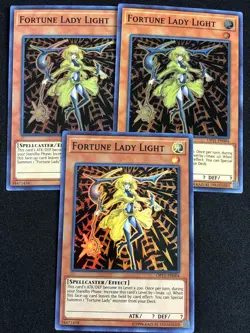 YUGIOH FORTUNE LADY LIGHT OP11-EN004 SUPER X3 NM - Image 1
