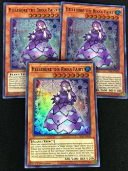 YUGIOH HELLEBORE THE RIKKA FAIRY SESL-EN020 1ST SUPER X3 (NM) - Image 1