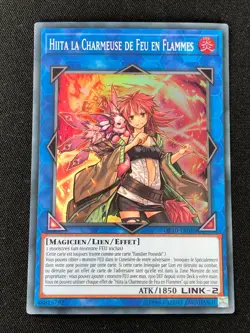 YUGIOH HIITA THE FIRE CHARMER, ABLAZE OP10-FR010 (FRENCH) SUPER! OP10-EN010 -NM! - Image 1